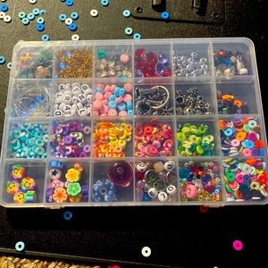 Bead set with string and all kinds of beads